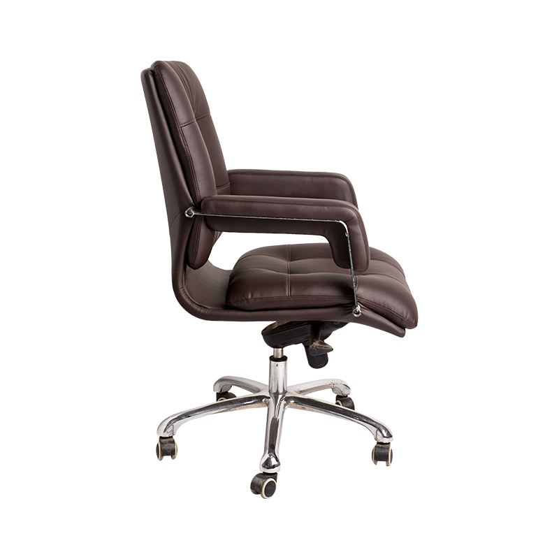 890-L Mid back 2-layers design office chair with big chromed fix armrest