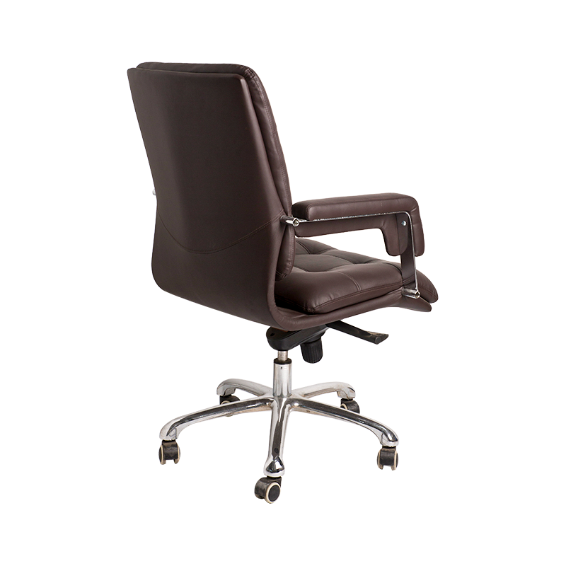 890-L Mid back 2-layers design office chair with big chromed fix armrest